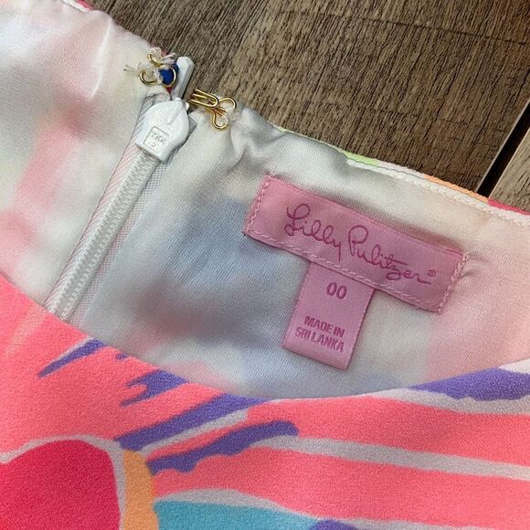 Lilly Pulitzer Womens Floral Donna Shift Romper Skort Dress Multi-Color Size 00 - Picture 10 of 13